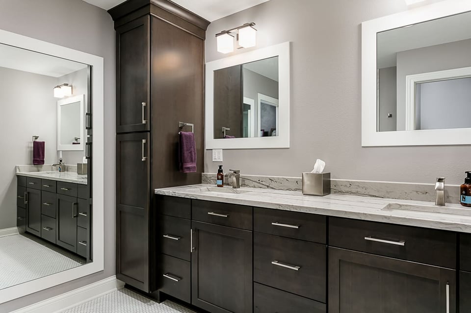 Full-Length Mirror In A Bathroom