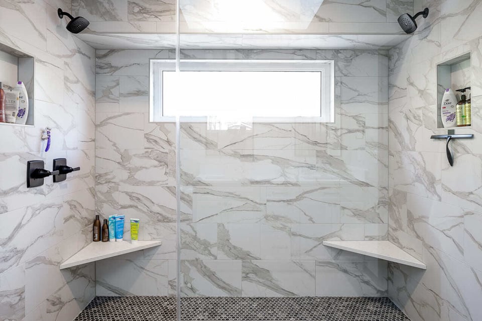 A Bathroom With A Clerestory Window Remodeled By Compelling Homes
