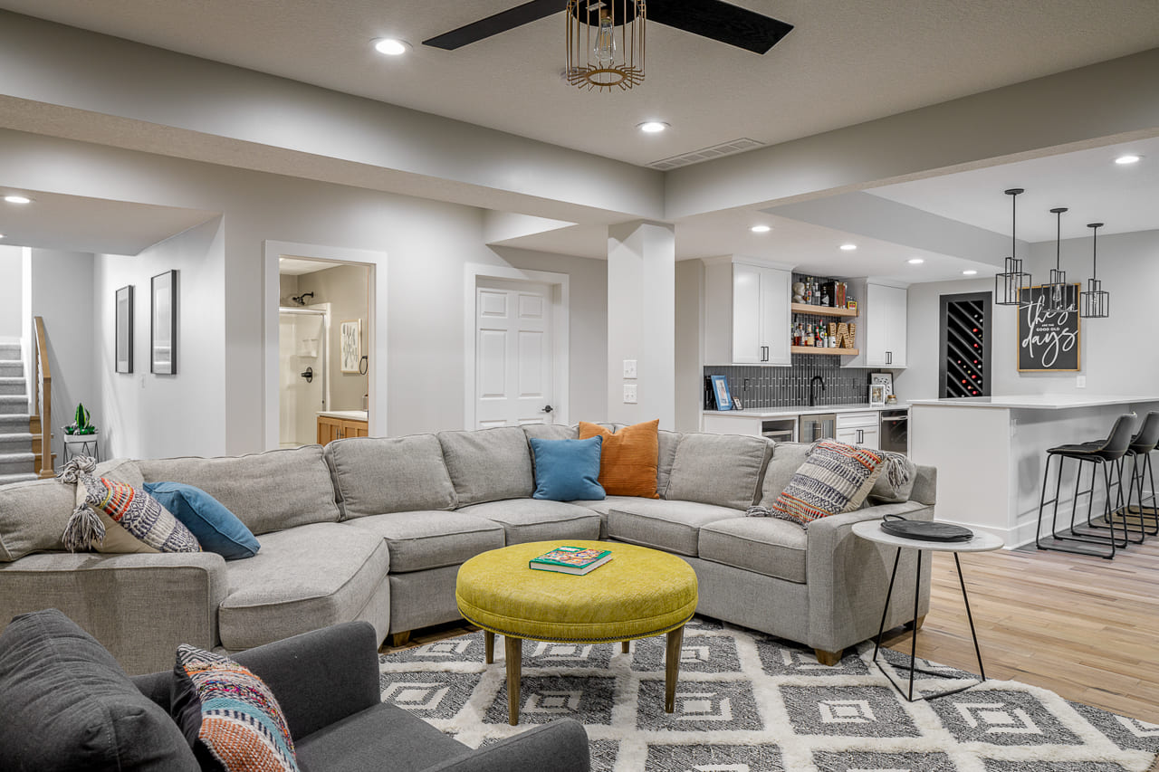 After Basement Living Room | Compelling Homes