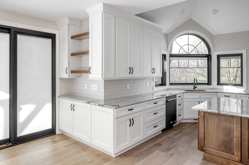 After White Cabinets and Sliding Glass Doors
