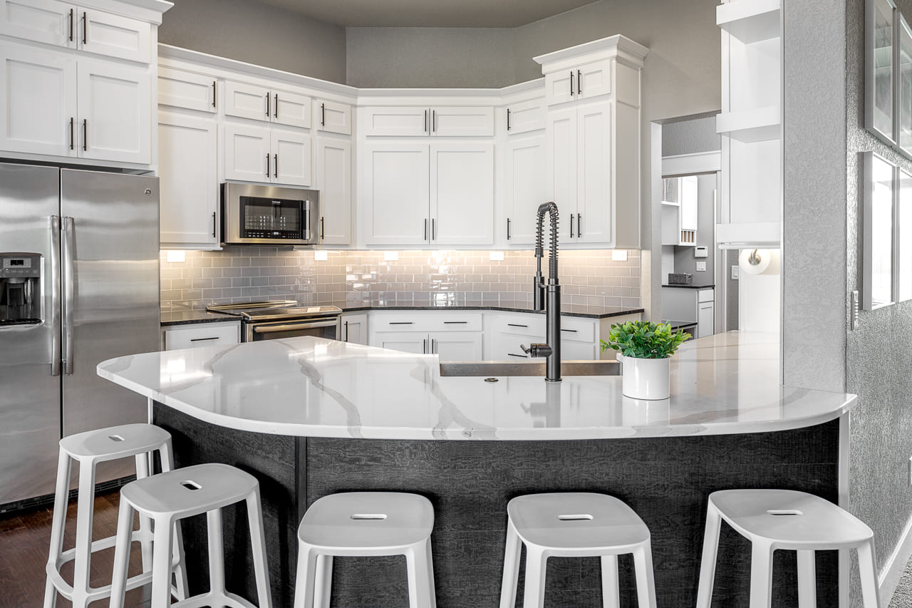 After Round White Kitchen Remodel