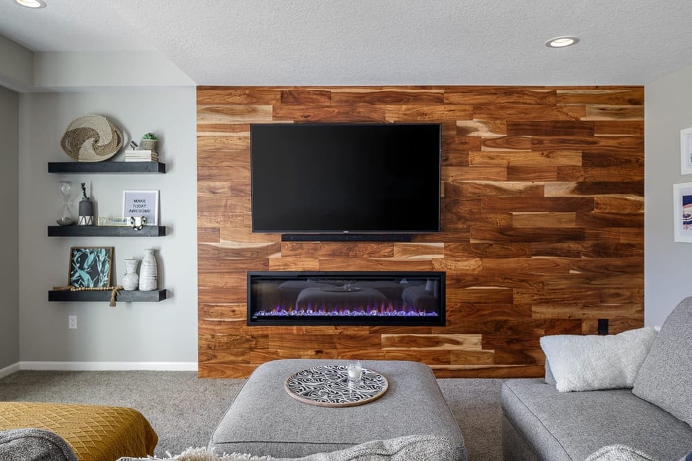 Remodel Transforms Basement Into Ultimate Hangout With Snack Bar Remodel Transforms Basement Into, Tv Wall Basement Ideas