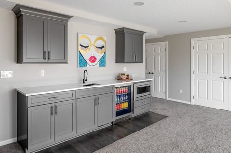 Basement Remodel with Walk-Up Bar Custom Cabinetry | Compelling Homes Remodeling & Design
