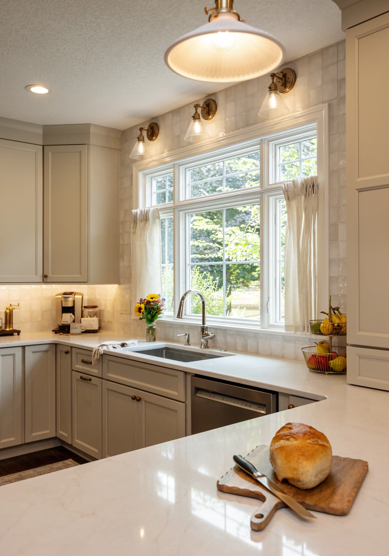 Light Fixtures In Clive Open Kitchen Remodel