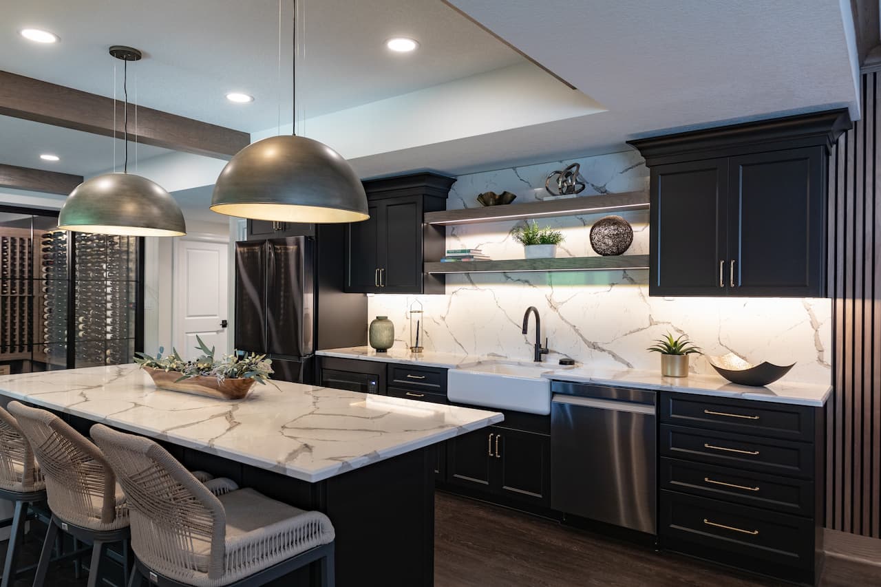 Basement Bar and Kitchen - Compelling Homes