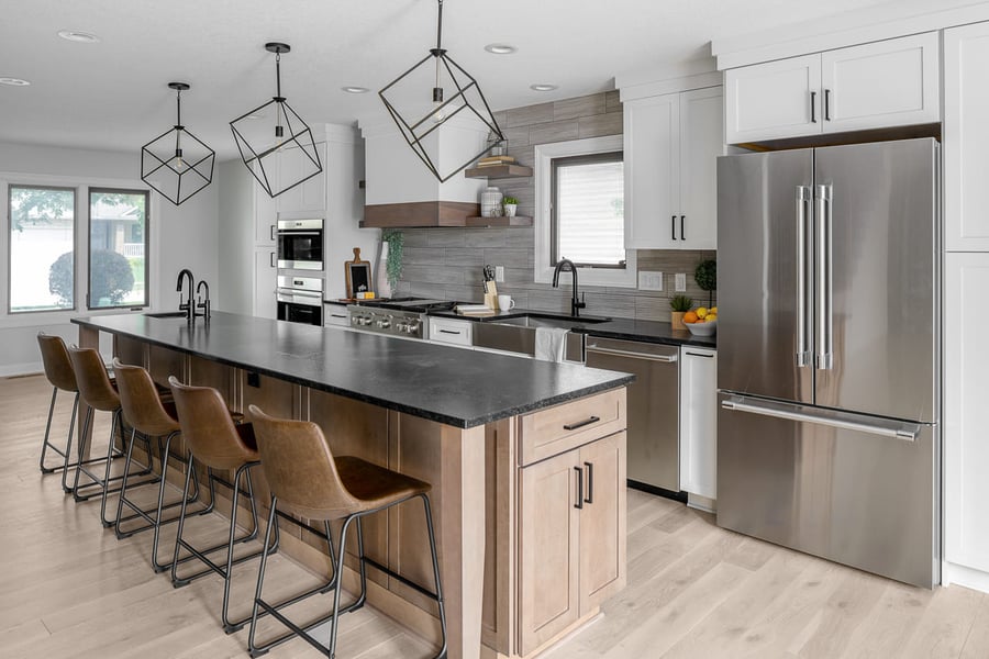 Full Kitchen View with Dark Granite Features | Compelling Homes