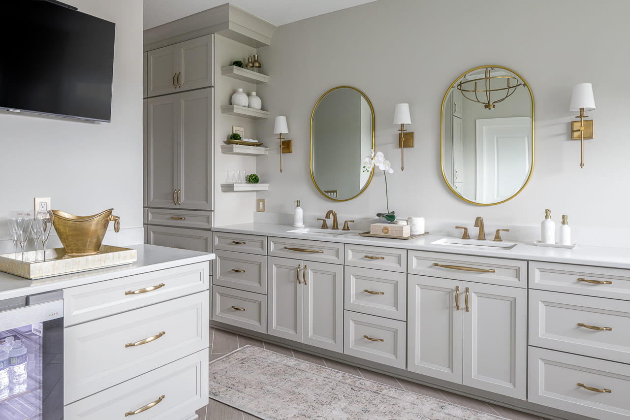 Primary Bathroom Boasts Insane Amount of Storage and Walking Space | Compelling Homes Remodel + Design Primary Bathroom Boasts Insane Amount of Storage and Walking Space | Compelling Homes Remodel + Design
