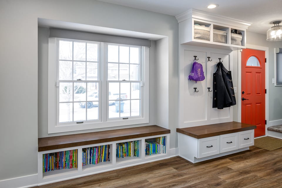 Front Entrance with Mudroom and Hidden Storage | Compelling Homes