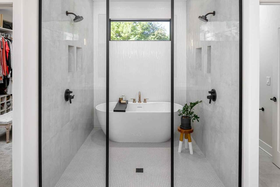 Tub in shower | Compelling Homes