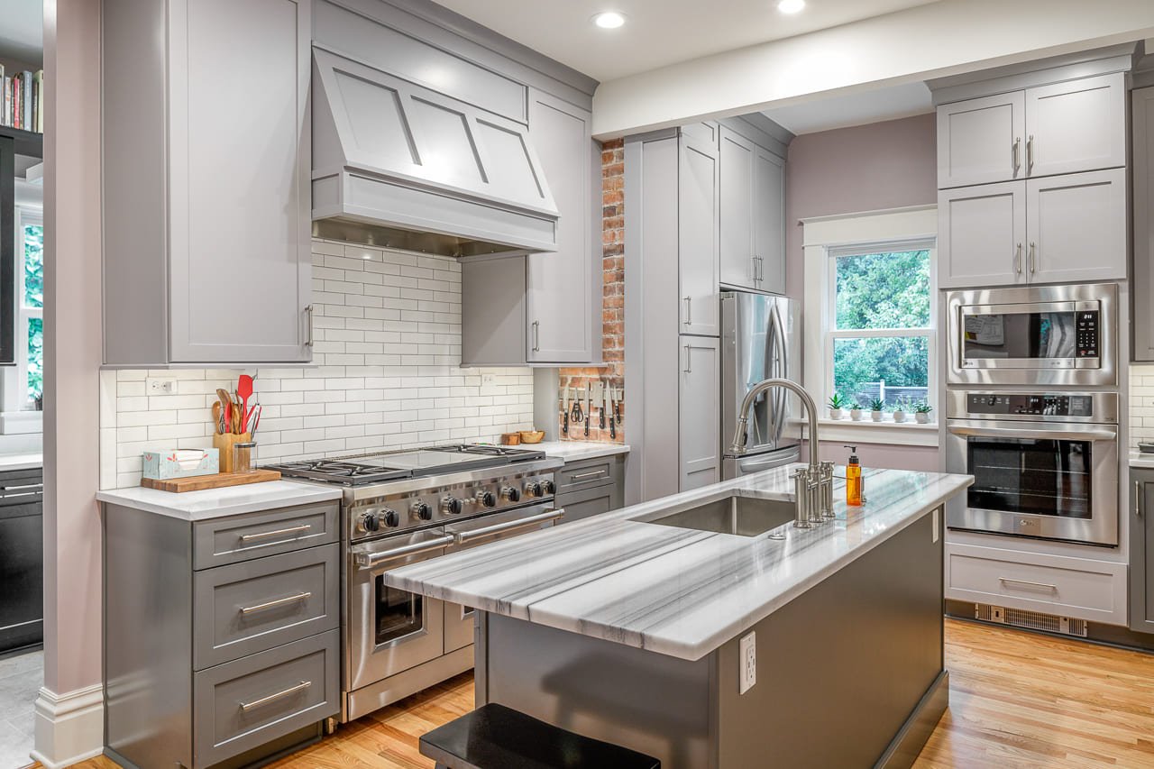 Chefs Dream Kitchen with Prep Island Sink and Built-in Appliances | Compelling Homes Remodeling + Design